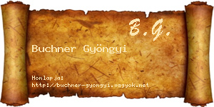 Buchner Gyöngyi névjegykártya